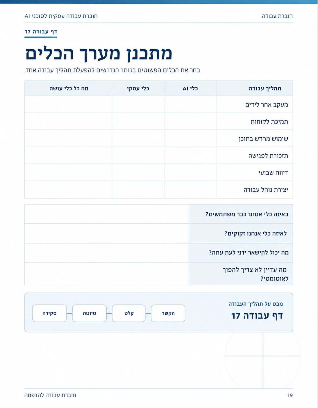 עמוד חוברת — מתכנן מערך הכלים